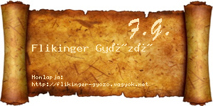 Flikinger Győző névjegykártya